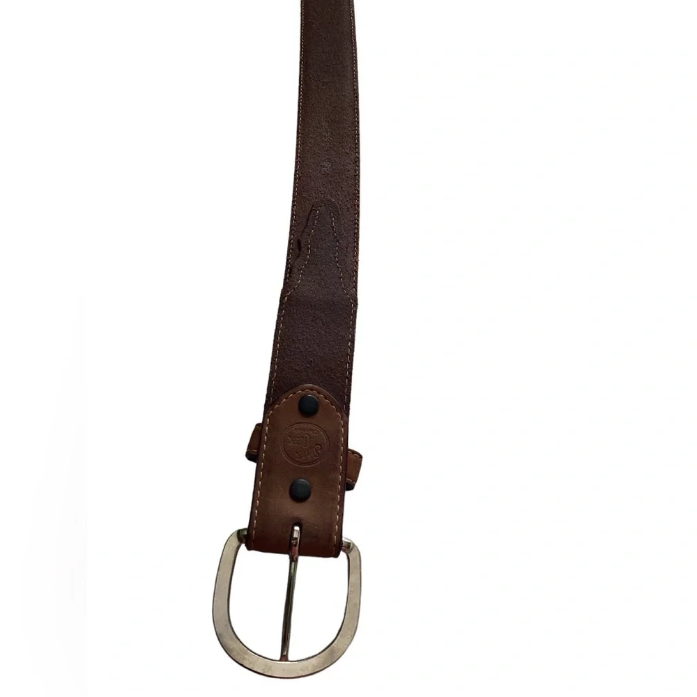 Suede Leather Brown Silver Belt